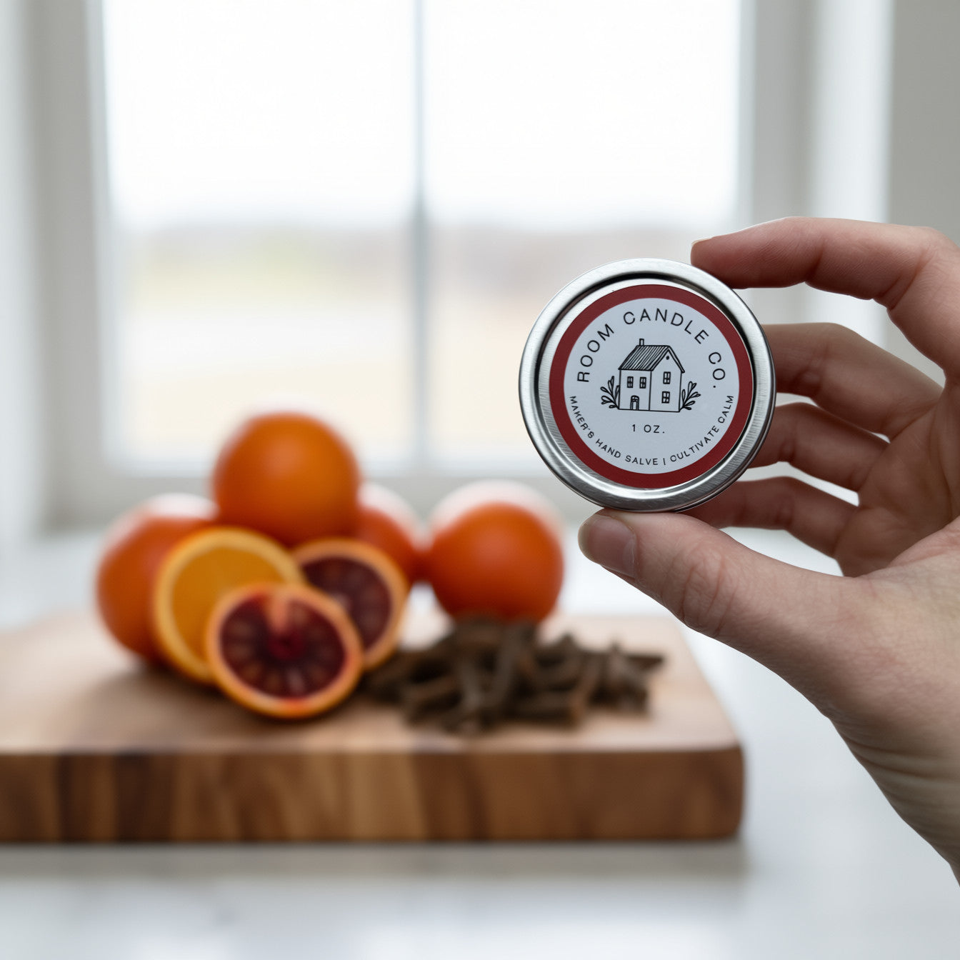 Room Candle Co Makers Hand Salve Blood Orange Myrrh
